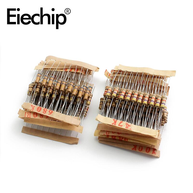 200 PCS Resistor Assortment Kit 20 Value 1W 5% 10 ohm - 1M ohm Resistor Set 22R 47R 100R 220R 470R 1K 4.7K 100K ohm Resistance