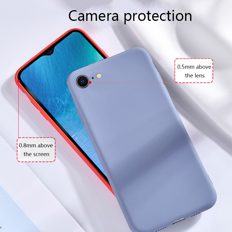 Thinmon for Apple IPhone SE(2020) Liquid Silicone Phone Case Comfortable Feeling Ultra-thin Protective Cover Soft Shell