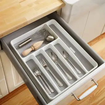 Drawer Organizer Cutlery Tray Silverware Utensil Storage 6