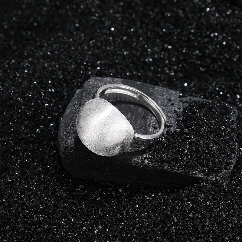 New S925 Sterling Silver Màu Bạc Xước Đánh Bóng Bán Cầu Vòng Vô Song Của Phụ Nữ Chỉ Số Nhẫn Đeo Ngón Tay