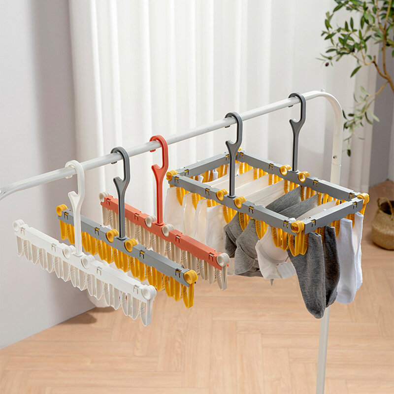 Houseeker Multifunctional Clothes Drying Rack Underware Socks Organiser Holder Wardrobe Storage Clip Space Saver