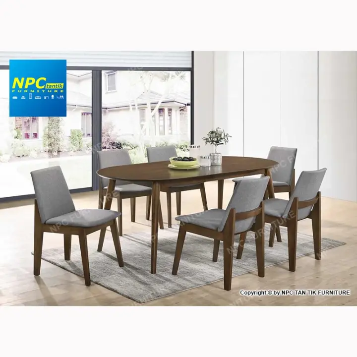 Npc Free Installation Modern Dining Table Set 1 Table 6 Dining Chairs Dining Table Chair Dt 806 Dc 2206 Lazada