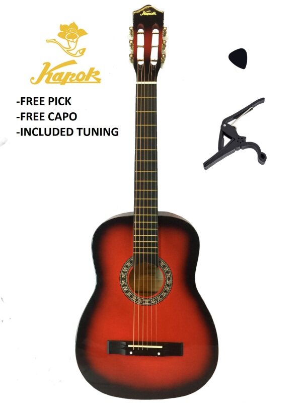 Kapok Acoustic Guitar RED Malaysia