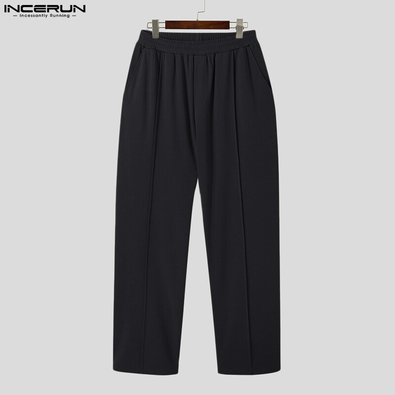 Medussa INCERUN Mens Long Pants Wide Leg Casual Trousers Sweatpant Slack
