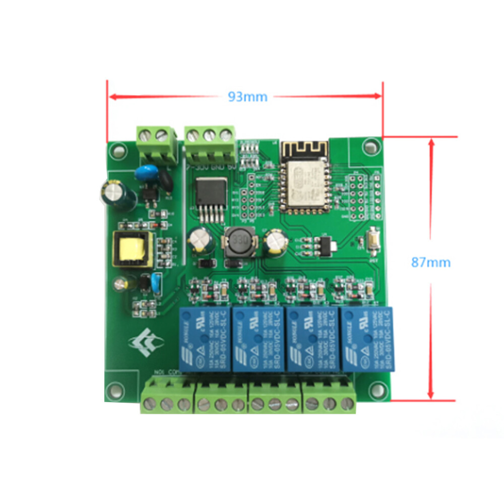 SeasBoat ESP-12F ESP8266 AC/DC Bảng Phát Triển Mô-đun Rơle 4 KÊNH WIFI