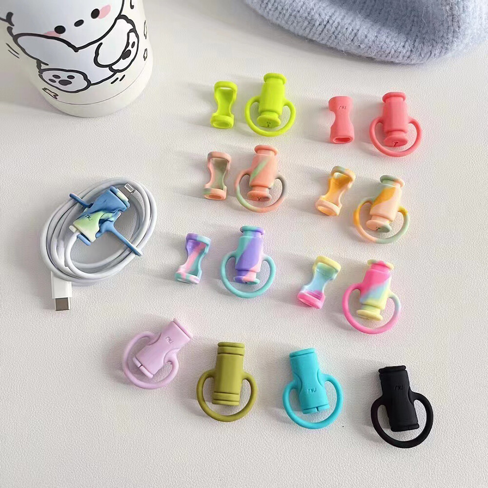 【happy-Store】Data Line Cord Protector Winder Cover Mobile Phone Accessories for iPhone Silicone Charger Cable Protective Case
