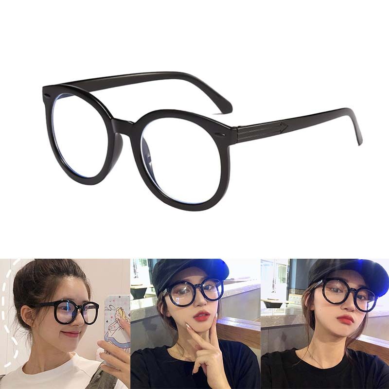 The Same Black Frame Arrow Big Round Frame Plain Face Repair Glasses Frame