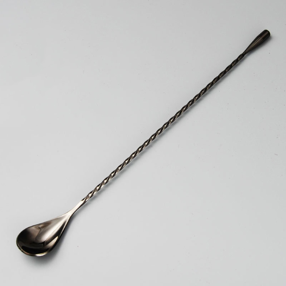 Terylin Stainless Steel Spiral Long Handle Mixing Stir Spoon Bar Bartender Tool