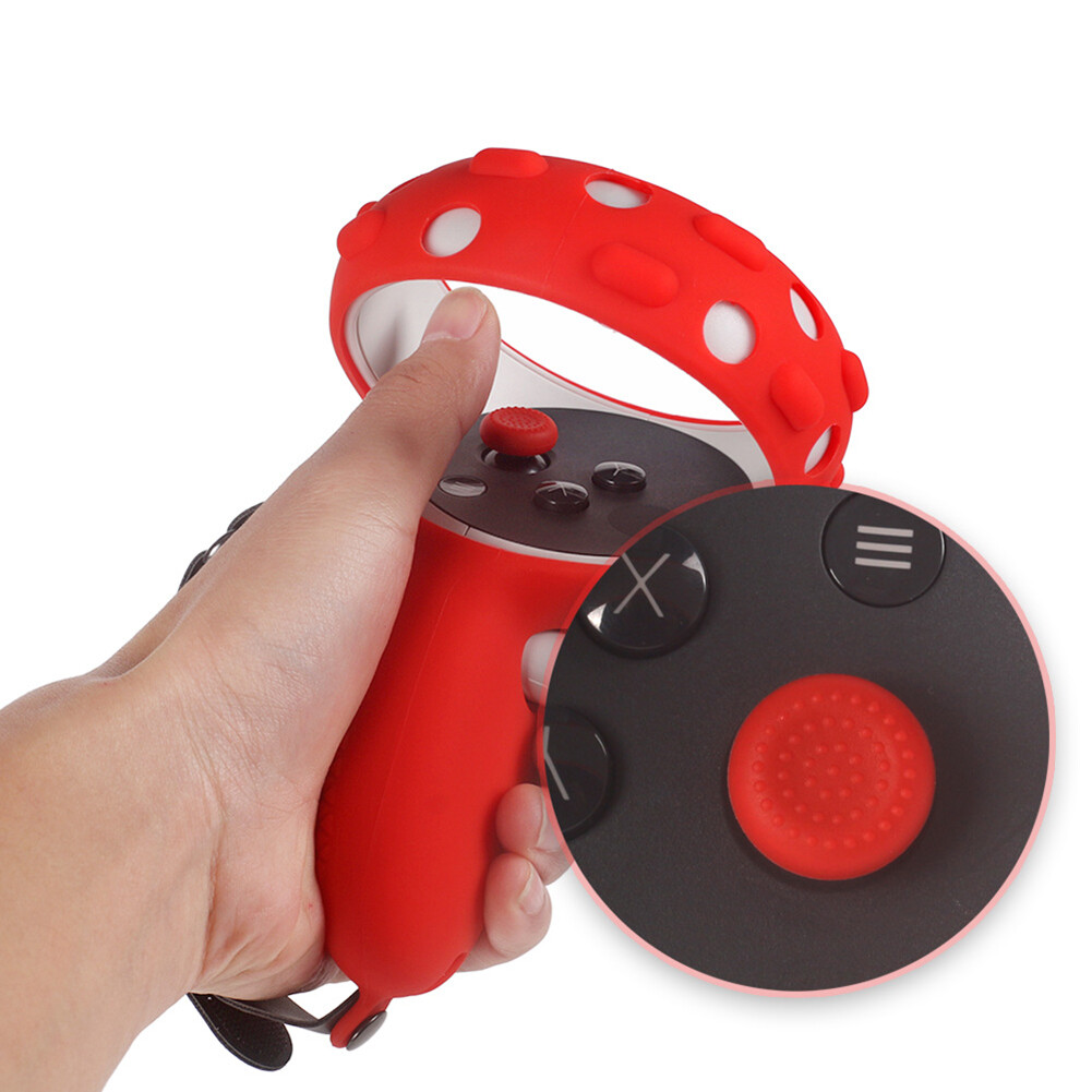 Silicone Protective Cover Controller Handle Grip Sleeve for Oculus Quest 2 VR Black/Blue/White/Red
