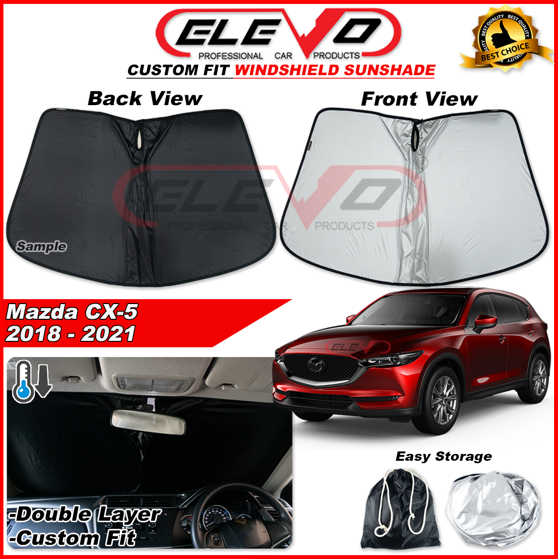 ELEVO Mazda CX5 CX5 2018 to 2021 Windshield Windscreen Front Mirror