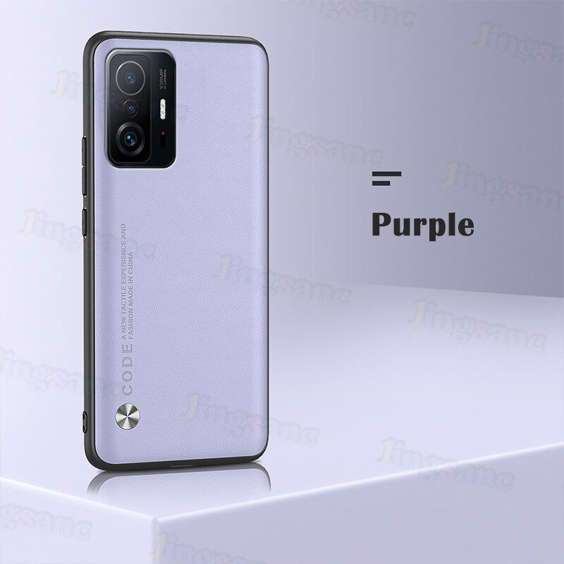 Jingsanc Luxury Leather Case For Xiaomi Mi 11T 5G/11T Pro 5G Phone Case Plain Skin Matte Shockproof Silicone Bumper Casing Soft TPU Business Stylish Simplicity Back Cover