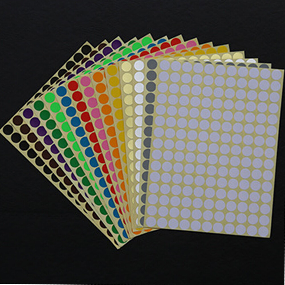 MMLUCK 10 mm Small Marker stickers Stationery Office School Supplies Circle stickers Circle Dot Labels Color Coding Labels Round Stickers