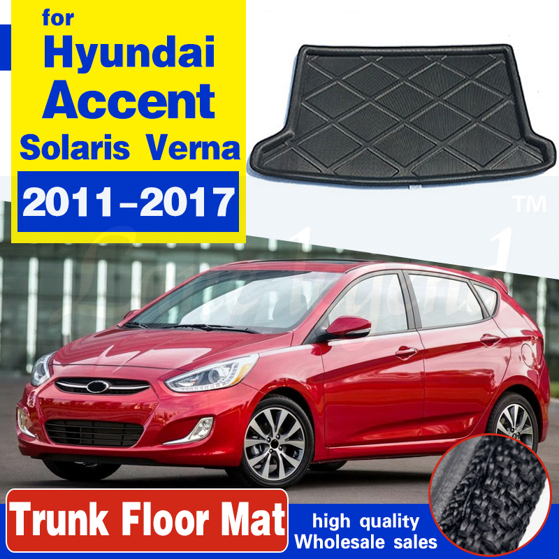 Rear Boot Cargo Liner Tray Trunk Luggage Floor Mat Pad Carpet Anti-dirty For Hyundai Accent Solaris Verna 2012 - 2017 Hatchback