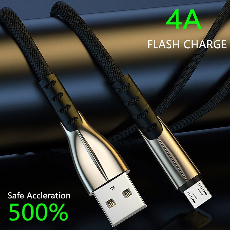 4A USB Micro Cable Fast Charge Data Cable for Samsung Huawei Xiaomi Tablet Android Mobile Phone USB Charger Charging Cord