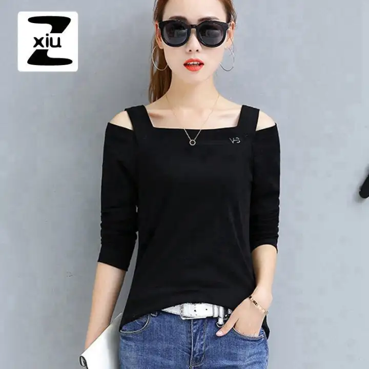 plus size open shoulder shirts