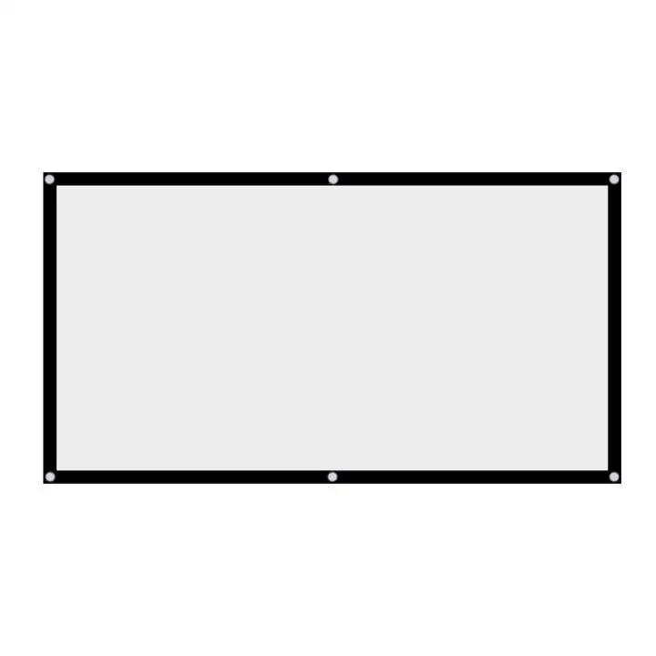 60 120 Inch Portable Foldable Non Crease White Projector Curtain
