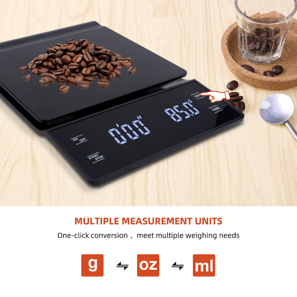 yieryi 3kg/0.1g Coffee Scale With Timer Portable Electronic Digital Kitchen Scale Baking High Precision LCD Electronic Scales