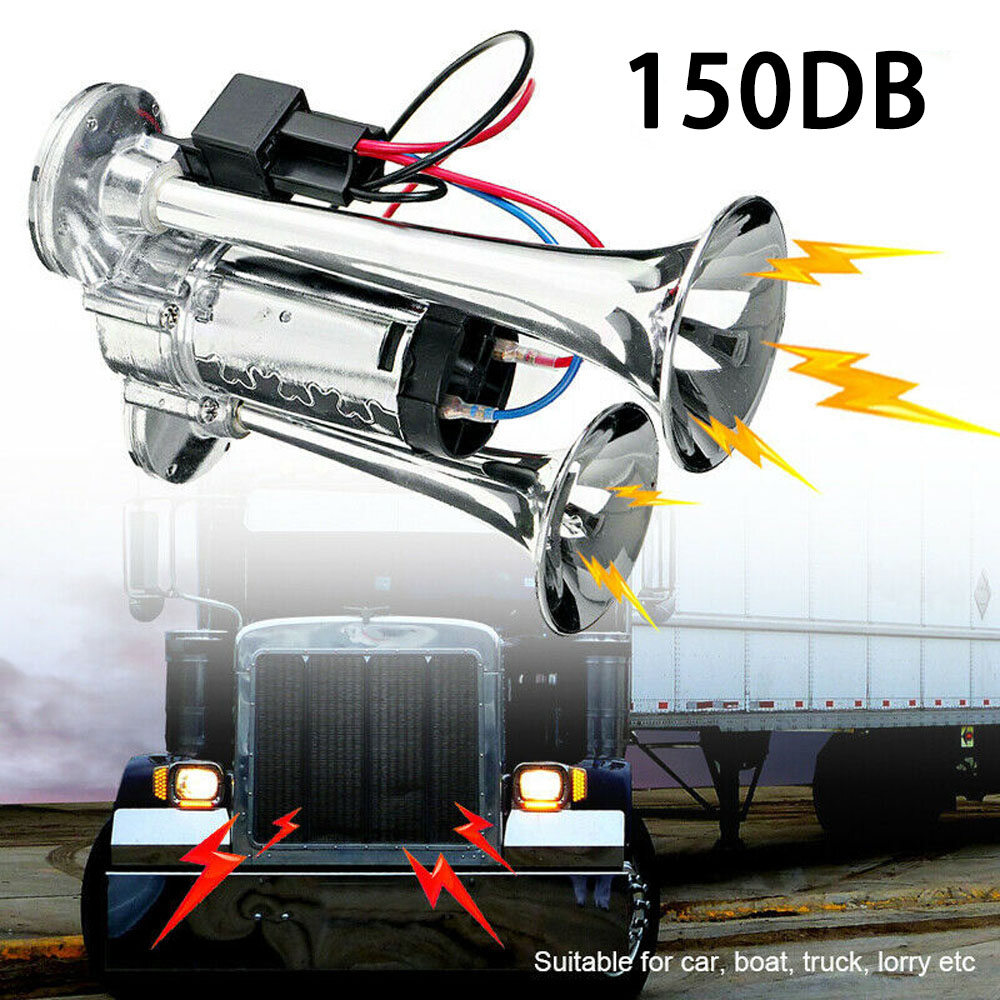 Yuanc shop loa còi xe hơi 150db còi điện kèn trumpet kép còi hơi, 12v có rơle, dành cho xe tải thuyền