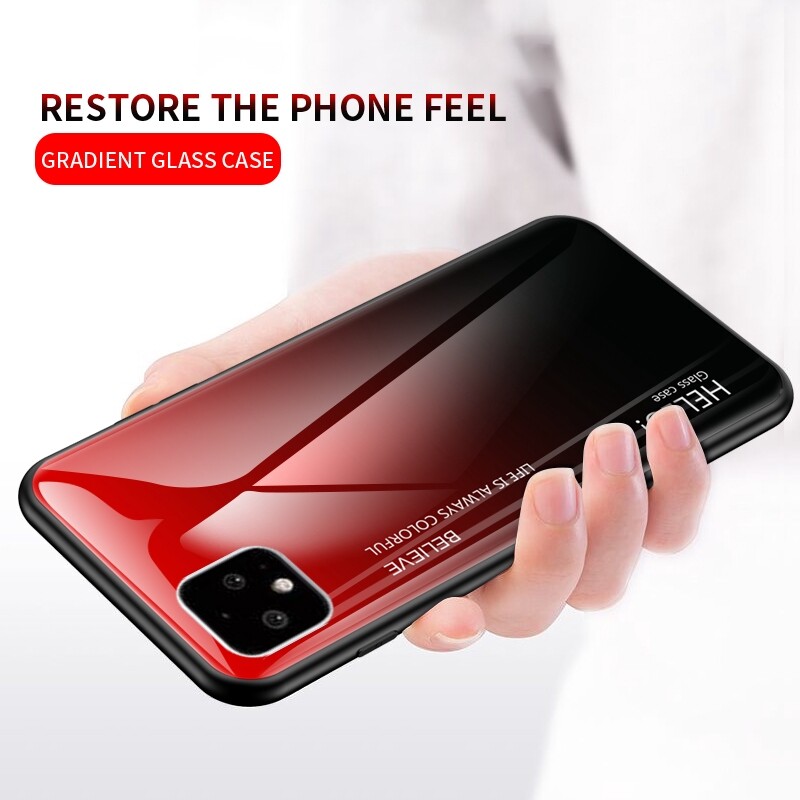 Zeallion Cho [Google Pixel 1 4 XL] Ốp Lưng Kính Cường Lực Gradient Ốp Bảo Vệ Điện Thoại