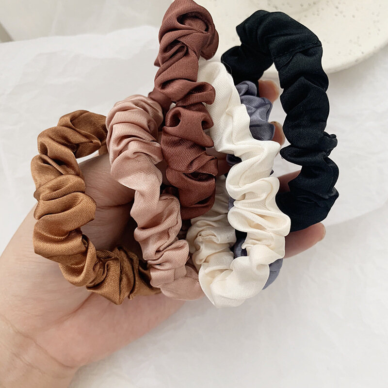 6 Dây Buộc Tóc Co Giãn Buộc Tóc Lụa Satin Dây Buộc Tóc Đuôi Ngựa