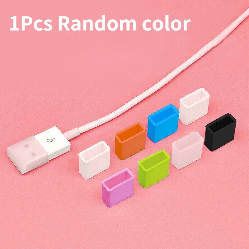 5/10pcs usb male dust plugs silicone cap for charging data line cable usb protector anti-dust cover