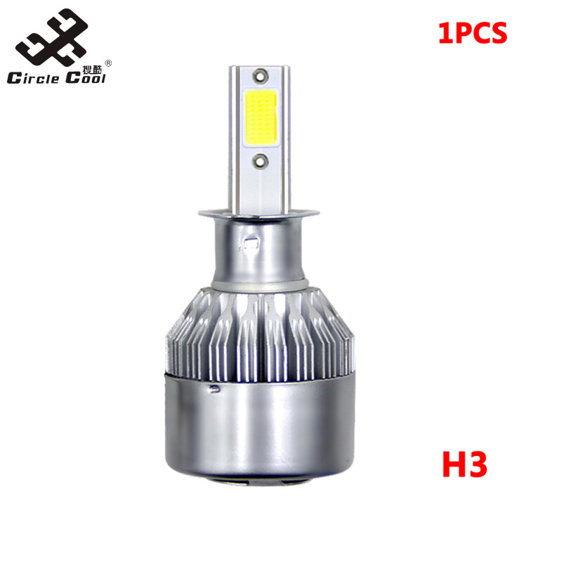 Circle Cool 1PC Universal High Power Auto Bulbs C6 Car LED Headlights - 6000K - White Light