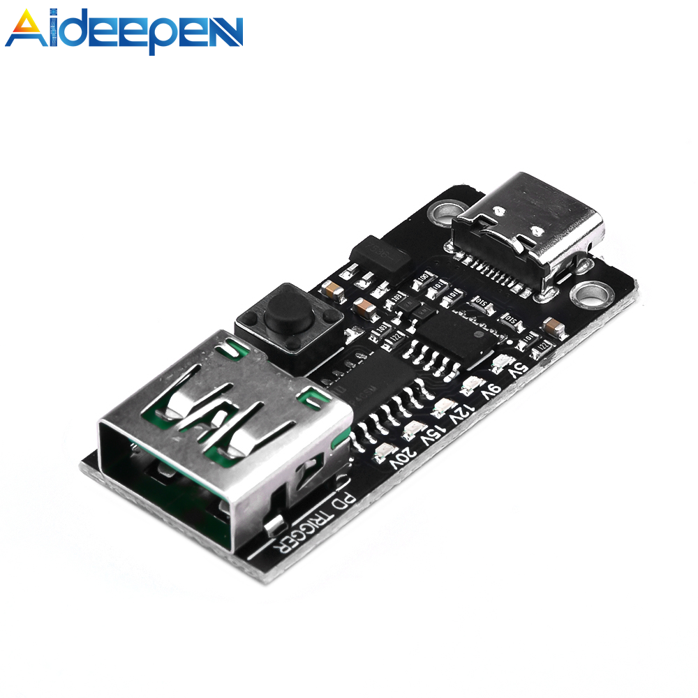Aideepen Máy Dò Thăm Dò Kích Hoạt Sạc Nhanh USB Mồi Nhử Type-C USB-C PD2.0 3.0 Sang DC 100W MA