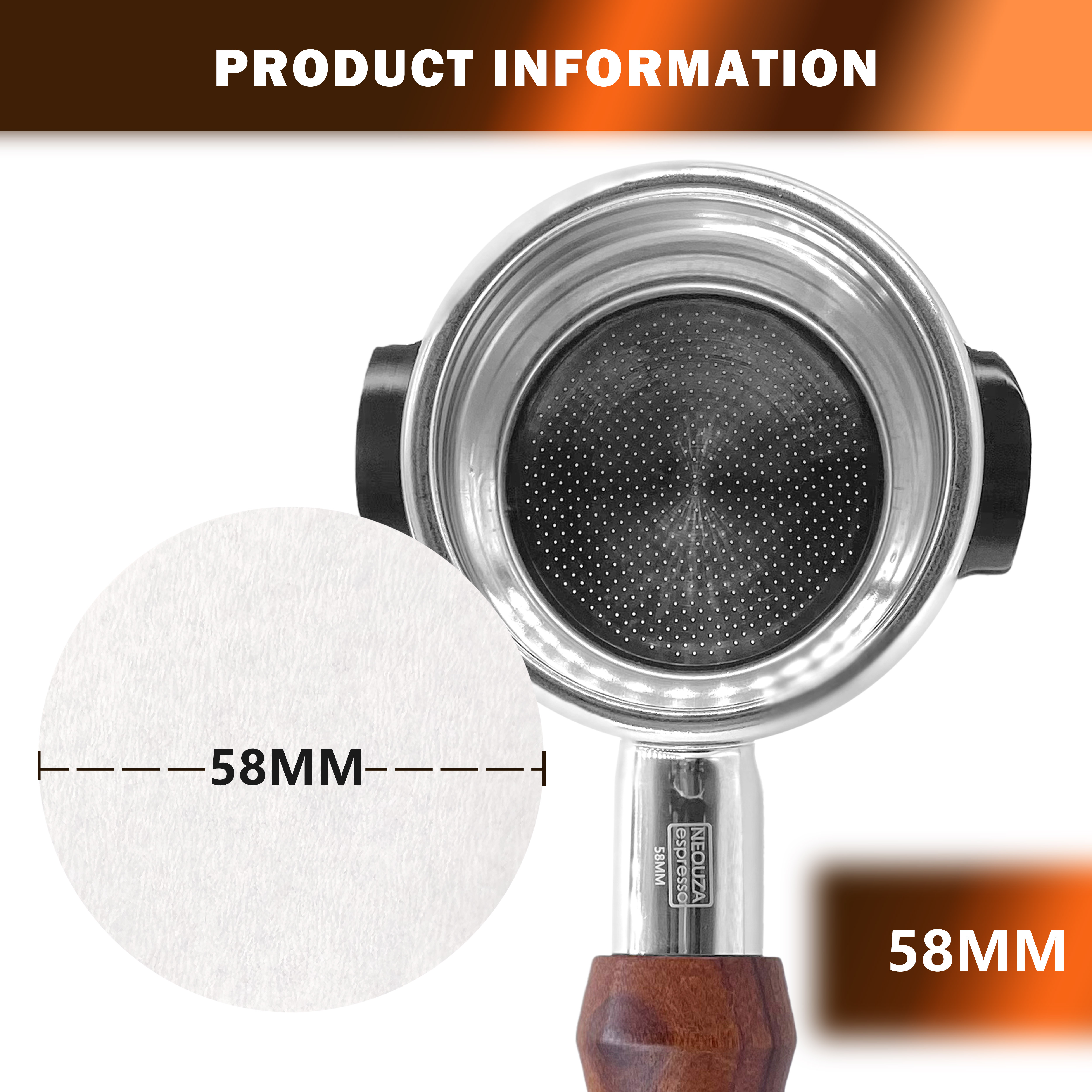 NEOUZA Coffee Paper Filter Round for Espresso Machine Portafilter Moka Pot 500pcs Disposable