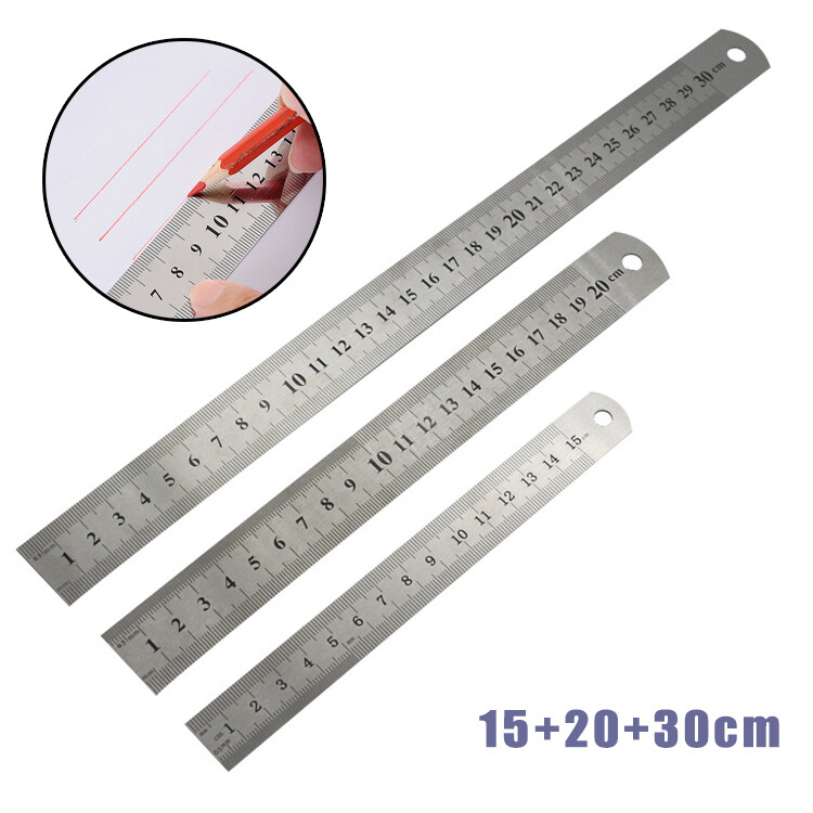 3 Cái/bộ Cai Trị, Thước Đánh Dấu Bền Hai Mặt Thước Đo Inox