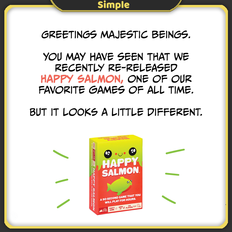 Exploding Kittens Happy Salmon Card Game English Version