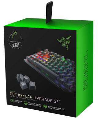 Razer PBT ปุ่มกดสีดำ-US GAMING Key CAP เปลี่ยนแป้นพิมพ์กลสำหรับการปั้นสองสีดำ PBT Full Key ที่สอดคล้องกัน