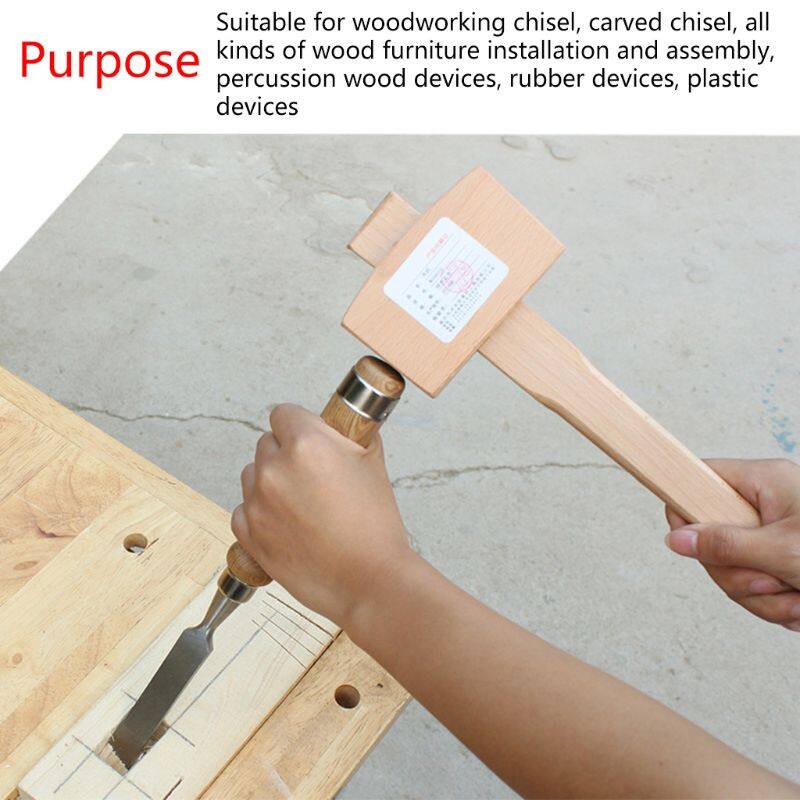 Eech Solid Gỗ Thợ Mộc Búa Vồ Gỗ Xử Lý Leathercraft Hammer Tool