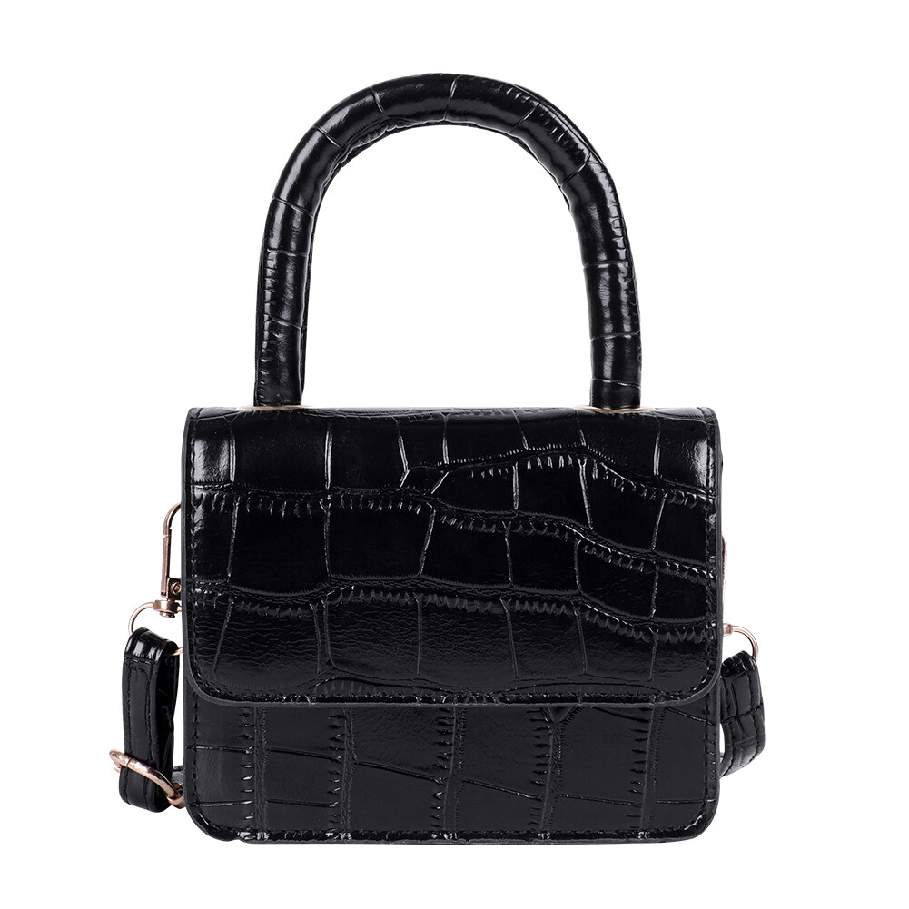 BAGOO Fashion Retro Alligator Pattern Mini Shoulder Crossbody Bag Women PU Leather Acrylic Chain Handbag Candy Color Sling Bag for Women