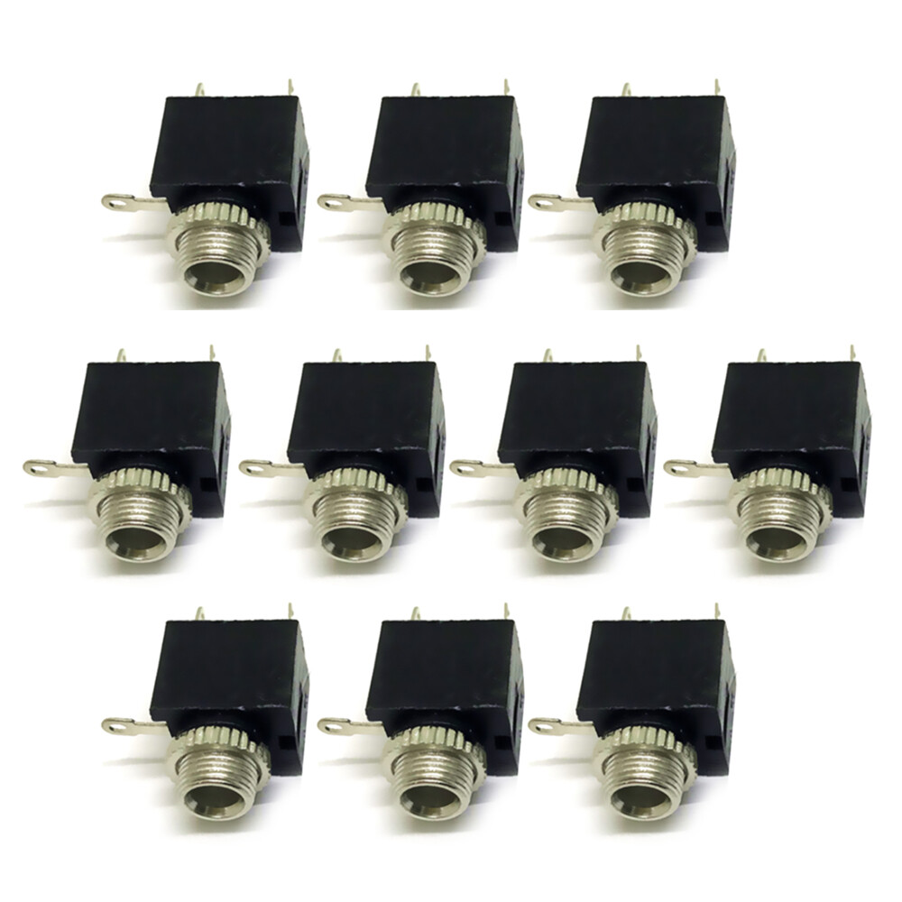 10pcs pj-301m 3.5mm 3 pin dip female audio connector headphone jack socket mono channel