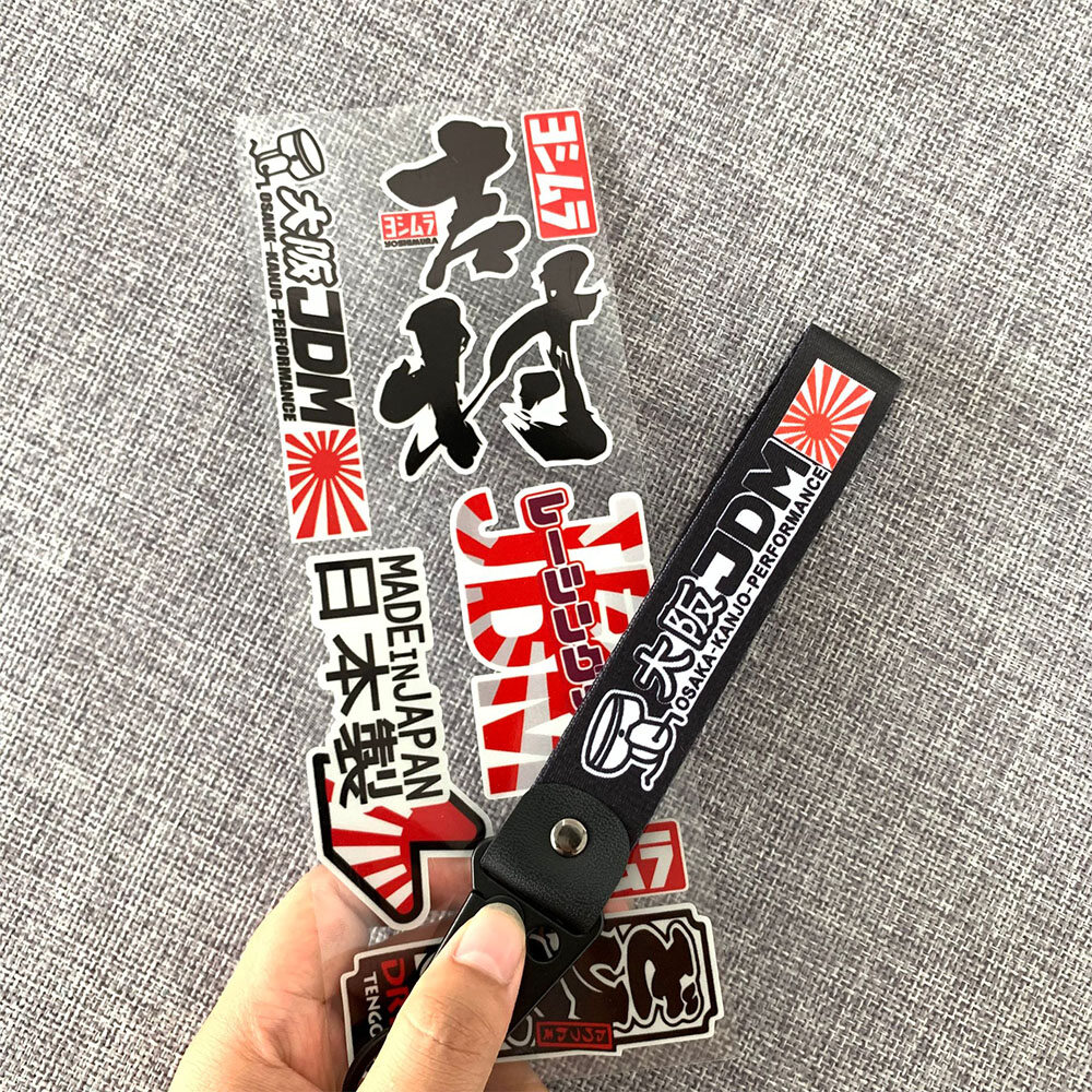 JDM Reflective Complete Set of Stickers Waterproof Helmet Stickers Motorcycle Side Stickers Windshield Decal Decoration for Yamaha Honda Suzuki Kawasaki Ducati BMW