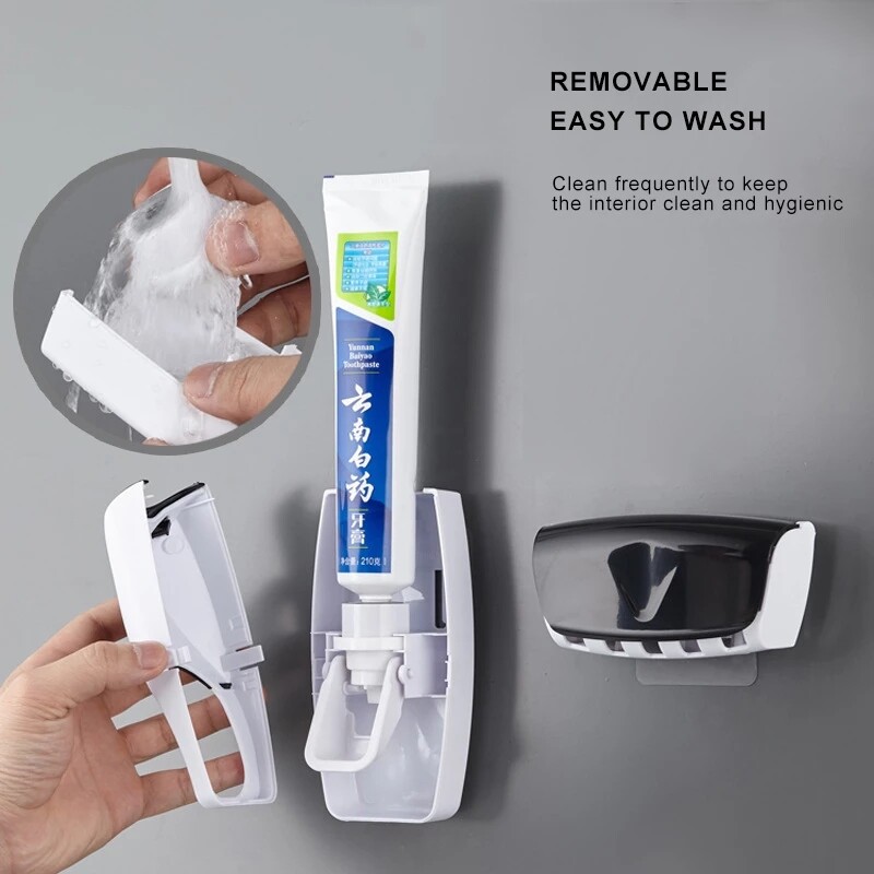 Dụng Cụ Lấy Kem Đánh Răng Tự Động, Giá Treo Tường Chống Bụi, Giá Treo Tường, Bộ Phụ Kiện Phòng Tắm Dụng Cụ Bóp