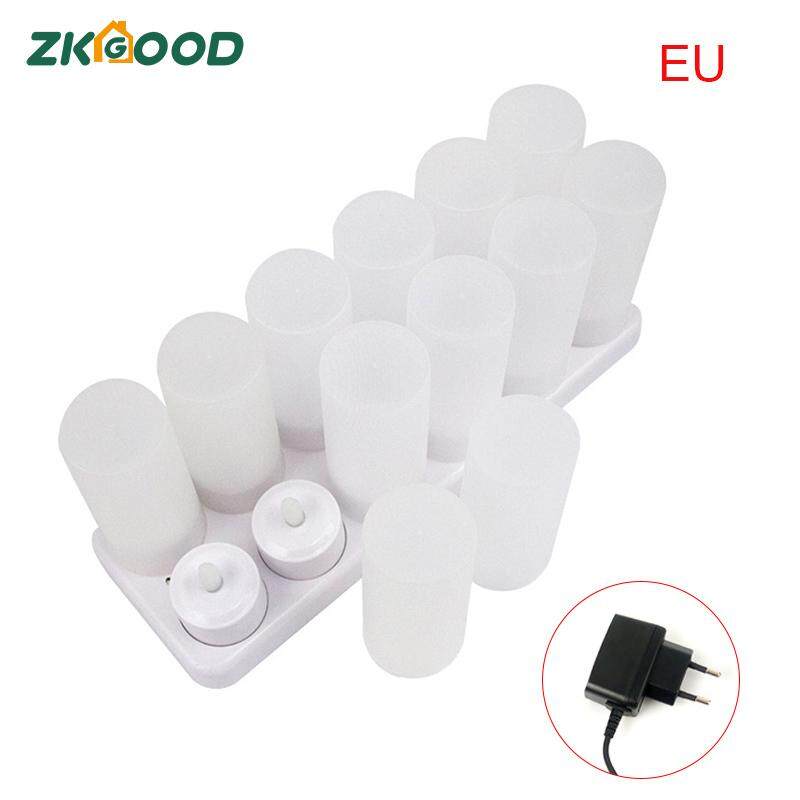 Zkgood 12 ĐÈN LED Sạc Flameless Nến Lâu dài cho Nhà Hàng Nhà Trang Trí Tiệc