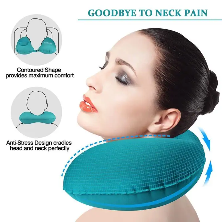 Realeos U Shaped Soft Head Rest Portable Inflatable Travel Neck