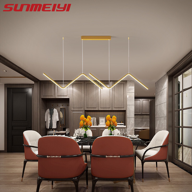 SUNMEIYI Ceiling Lights Black and Gold Lightning LED Lights Ceiling Pendant Lights Modern Dining Table Kitchen Living Room Home Design Hanging Decorative Lighting 3 Years Warranty