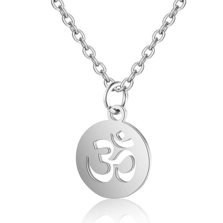 OM Necklace Yoga Pendant AUM Reiki Symbol Earrings Foreign Trade Europe and America Popular Fashion Titanium Steel Jewelry Bracelet Women