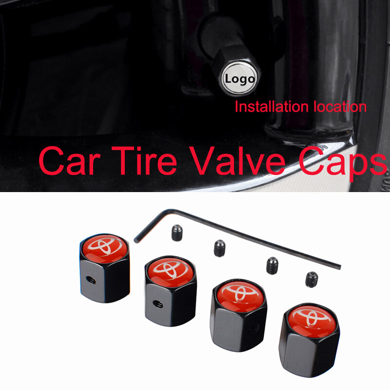 HN | 4 Cái/bộ Nắp Chụp Chống Trộm Van Lốp Xe Ô Tô Phụ Kiện Bánh Xe Ô Tô Cho Toyota Corolla Camry Yaris Avanza Vios , Wigo Innova Hulix Avensis Auris Rav4