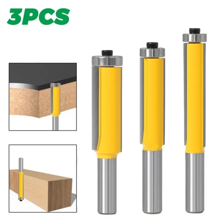 1pc 12mm Shank 2/" 3/" Flush Trim Router Bit with Bearing for Wood Template