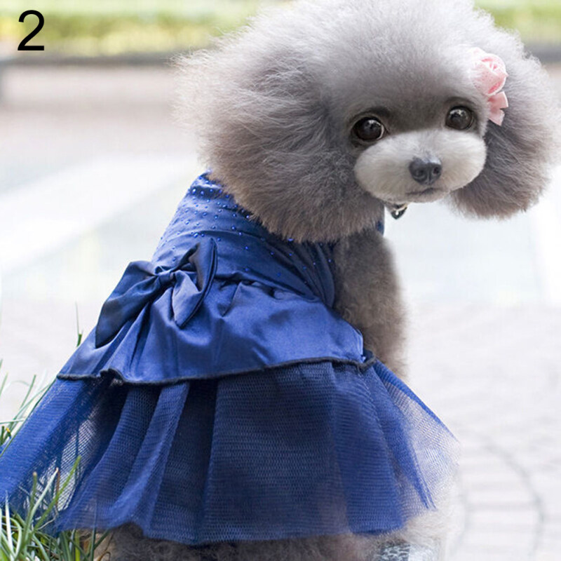 Huanhuang®Dog Nữ Bow Tutu Đầm Váy Chó Con Trang Phục Công Chúa Trang Phục Quần Áo
