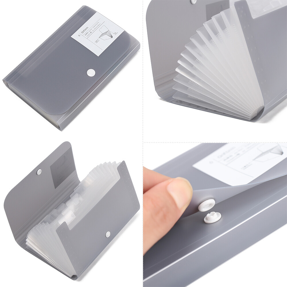 Thiết Bị Văn Phòng A6 Hộp Đựng Tệp Bằng Nhựa Tệp Tài Liệu Túi Đựng Tài Liệu Túi Sắp Xếp Giấy 12 Túi