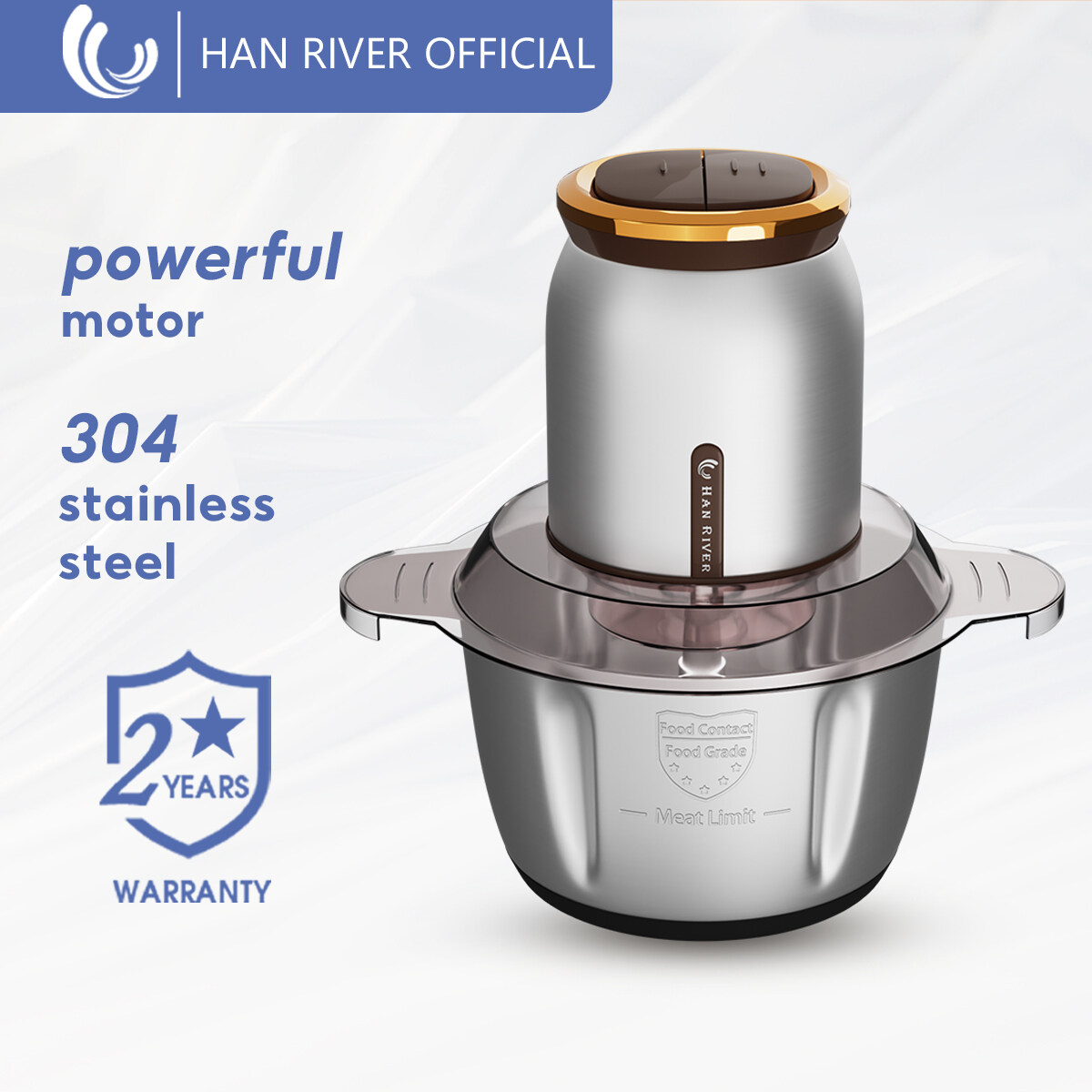 HAN RIVER Blender Meat Grinder 2L Blender Mini Electric Chopper Blender