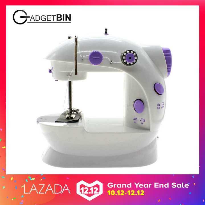 Mini Sewing Machine with Double Threads and Two Speed Control (Purple