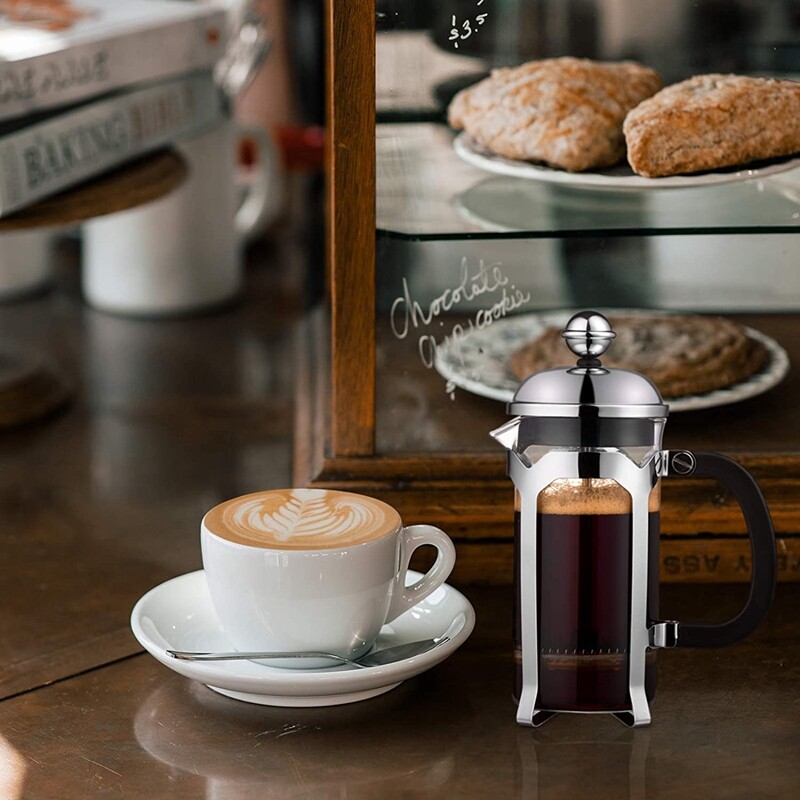 French Press Coffee Maker,Press System,Heat Resistant Thickened Borosilicate Glass,Durable Easy Clean