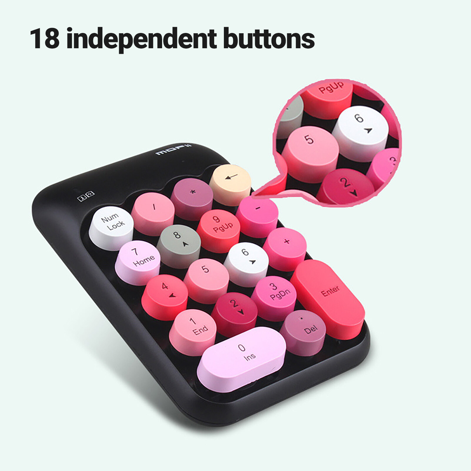MOFII Bàn Phím Mini X910 Bàn Phím Số Không Dây USB 18 Phím 2.4G Cho Nhân Viên Tài Chính Bàn Phím Số Thời Trang Đa Chức Năng Chống Bắn