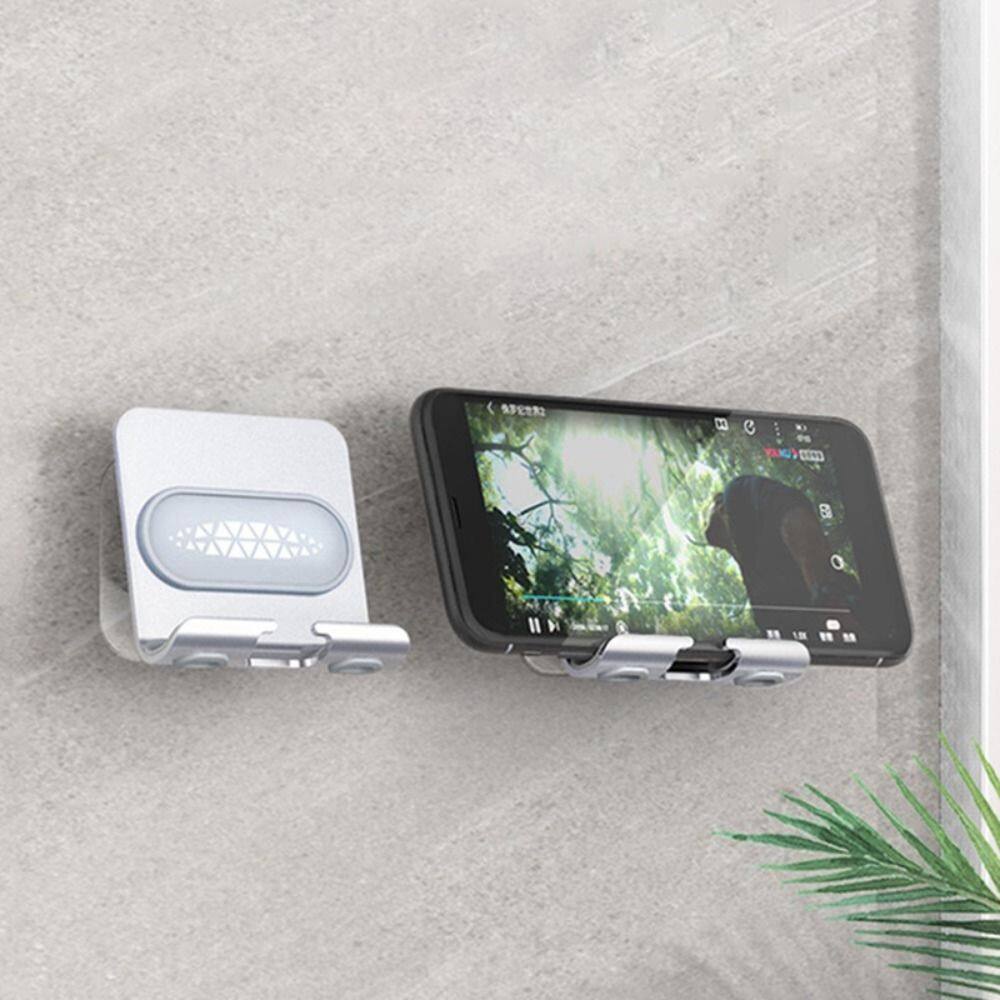 FANTAISY Creative Metal Wall Mounted Suction Cup Adjustable for Bathroom Bedroom Kitchen Mobile Phone Holder Cellphone Stand Smartphone Stand Cell Phone Holder