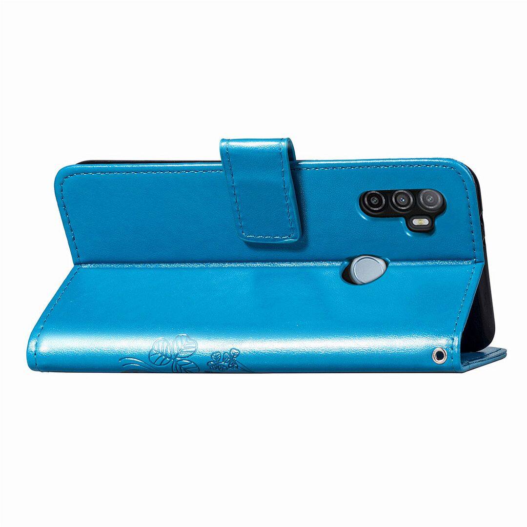 FAYANGRIES For Oppo A53 (2020) (6.5 ) Case, Clover Embossing Solid color Phone Casing Flip Advanced Business PU Leather Cover Stand Support Bracket Succinct Wallet